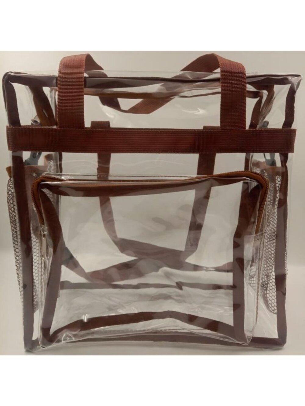 Brown Strap Waterproof Transparent PVC Shoulder Bags Clear Crossbody Bag